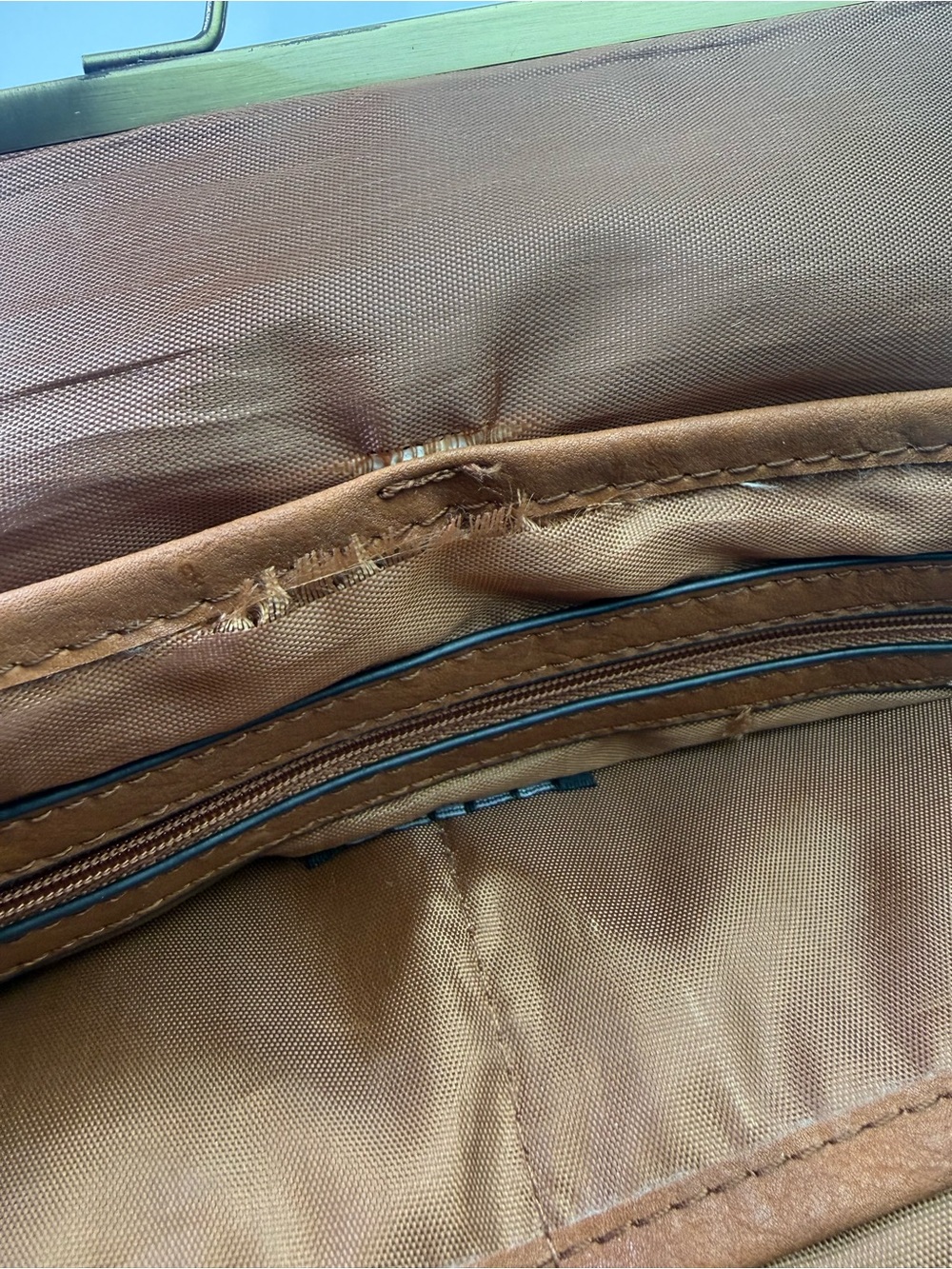 Vintage-Inspired Tan Vegan Leather Frame Satchel - Picture 8 of 8